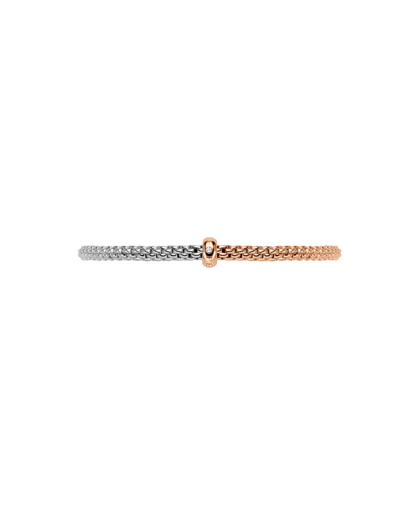 Fope 18ct Rose & White Gold Bicolour Diamond Flex'it Bracelet