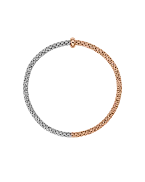 Fope 18ct Rose & White Gold Bicolour Diamond Flex'it Bracelet