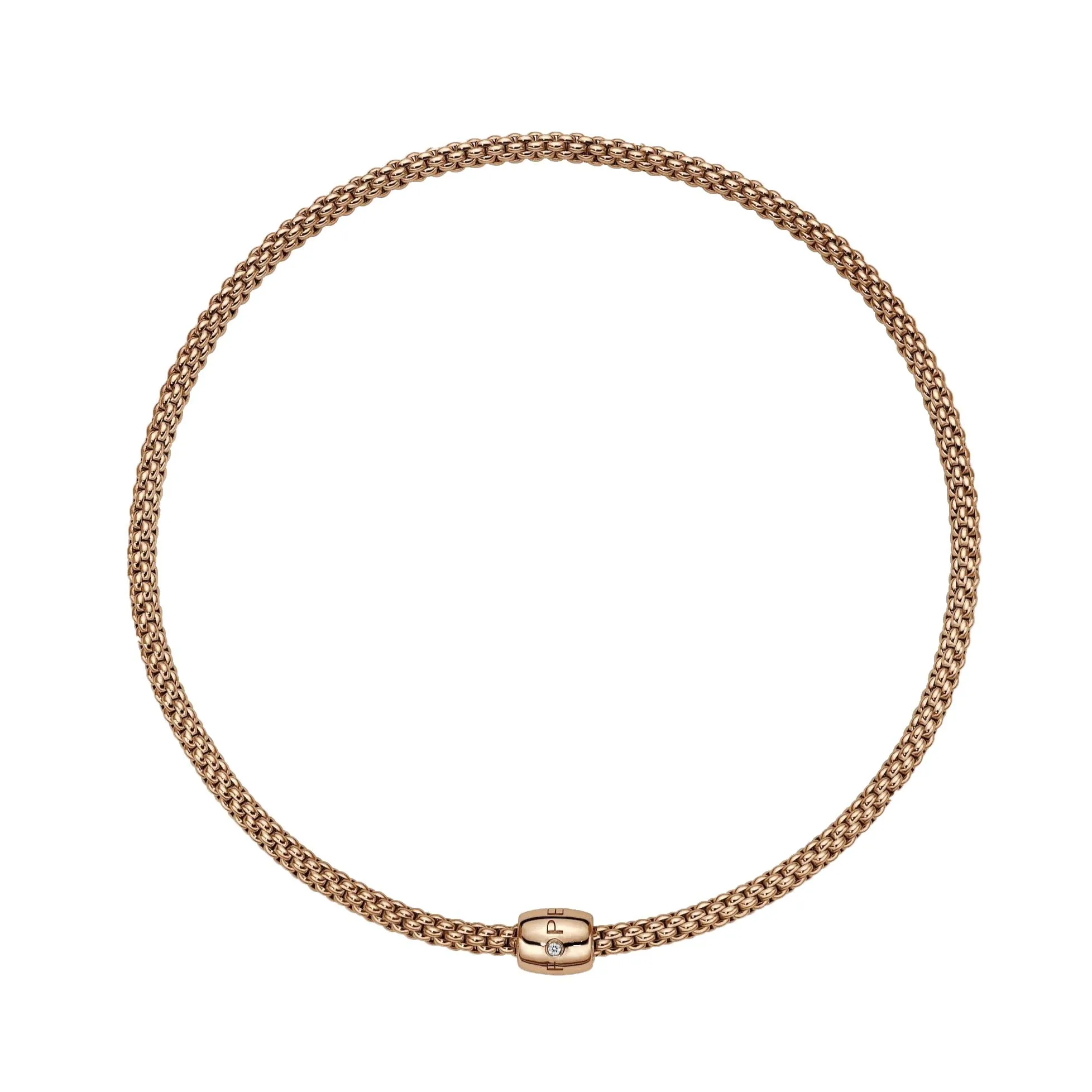 Fope Solo 18ct Rose Gold 0.03ct Diamond 43cm Necklace