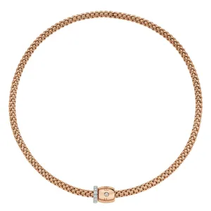 Fope Solo 18ct Rose Gold 0.47ct Diamond 40cm Necklace