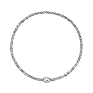 Fope Solo 18ct White Gold 0.03ct Diamond 43cm Necklace