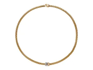 Fope Solo 18ct Yellow Gold 0.56ct Diamond 45cm Necklace