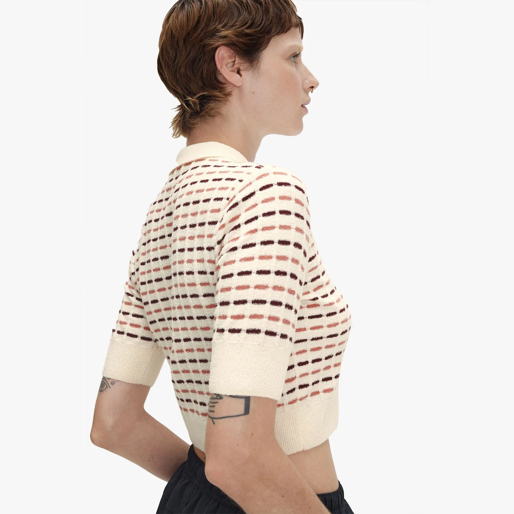 Fred Perry Boucle Knitted Polo Shirt