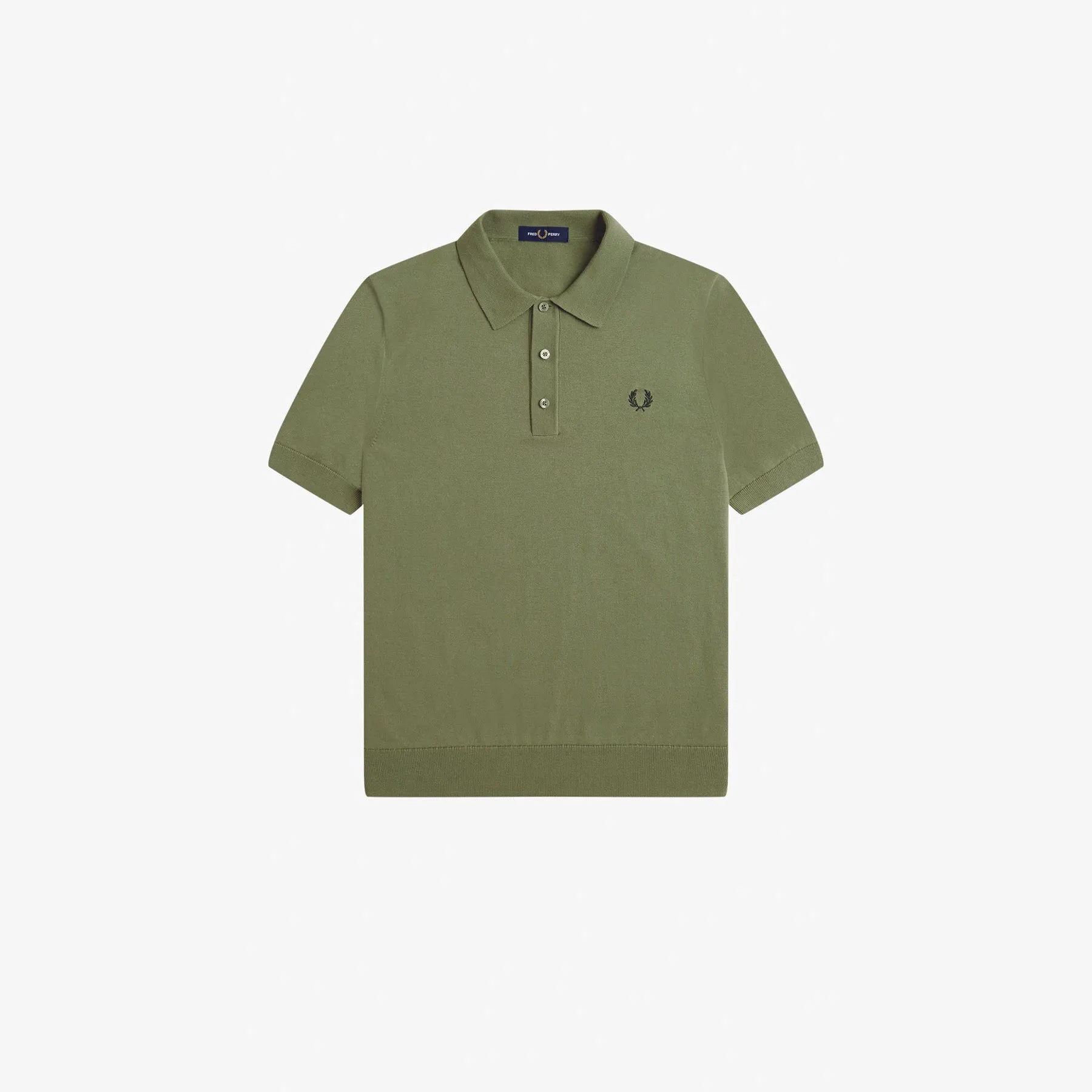 Fred Perry Cotton Knitted Shirt-Olive Mint-K9725-X88