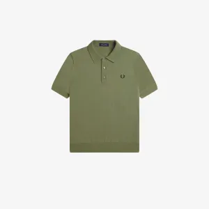 Fred Perry Cotton Knitted Shirt-Olive Mint-K9725-X88