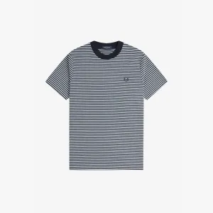 Fred Perry Fine Stripe T-Shirt-Navy-M6581-608