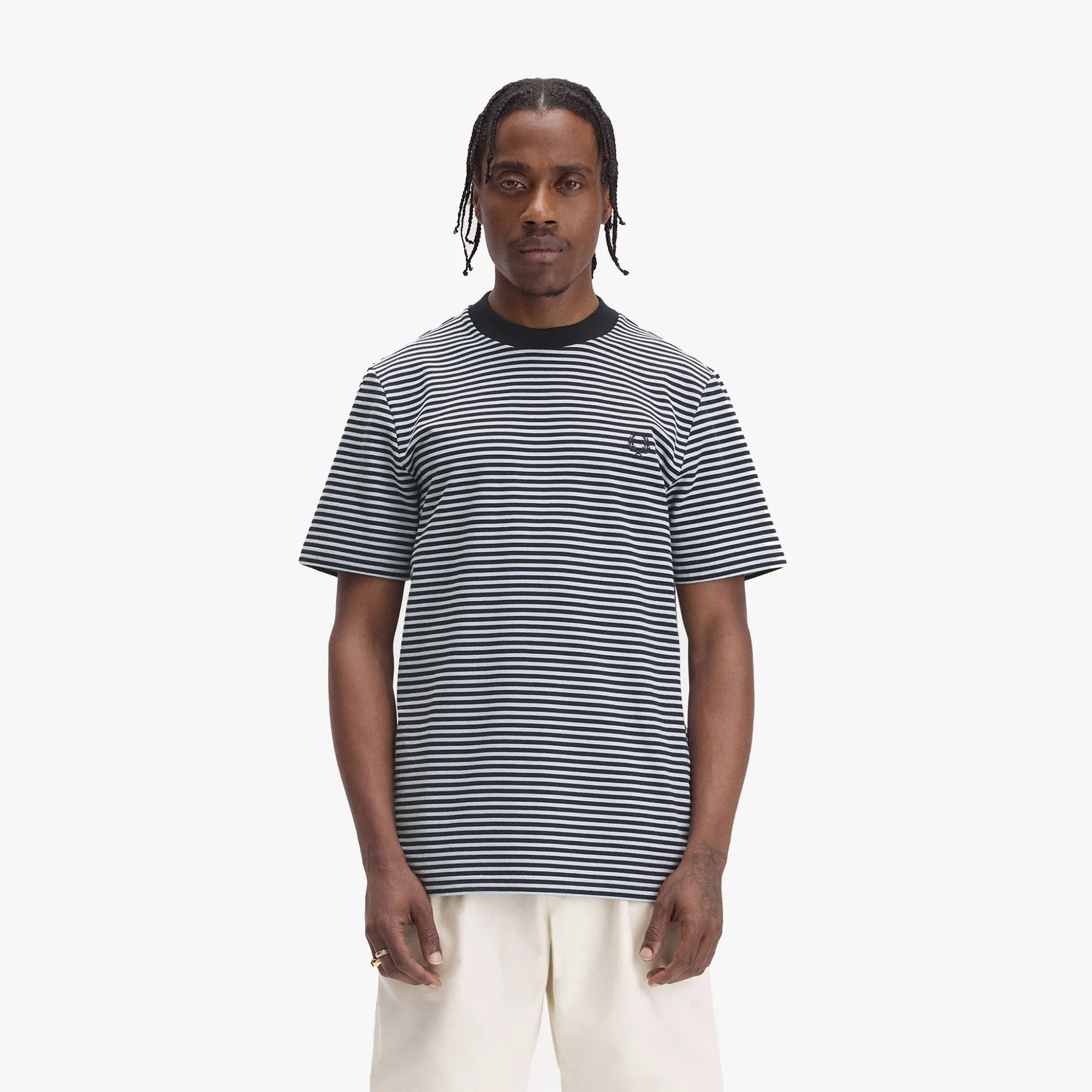 Fred Perry Fine Stripe T-Shirt-Navy-M6581-608