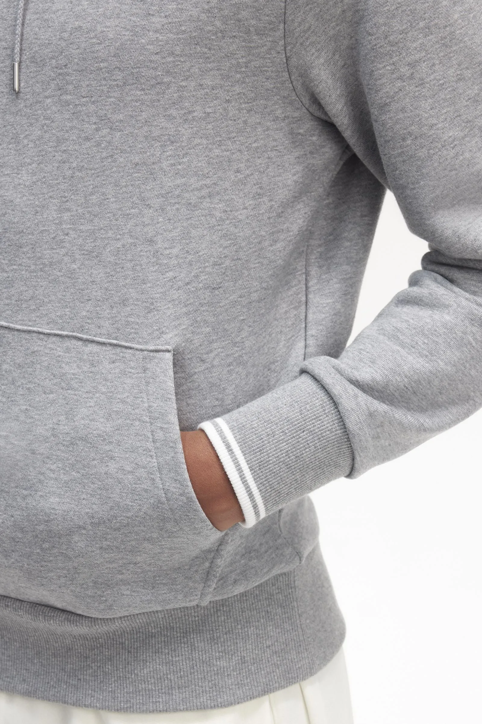 Fred Perry Tipped Hooded Sweatshirt : Steel Marl