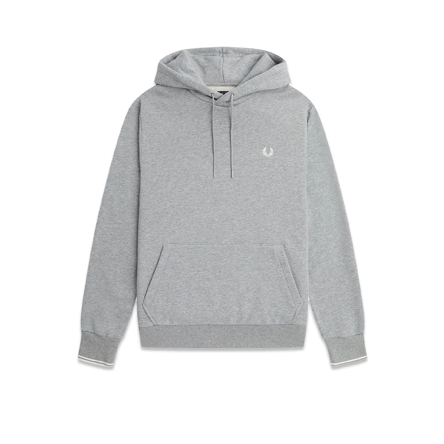 Fred Perry Tipped Hooded Sweatshirt : Steel Marl