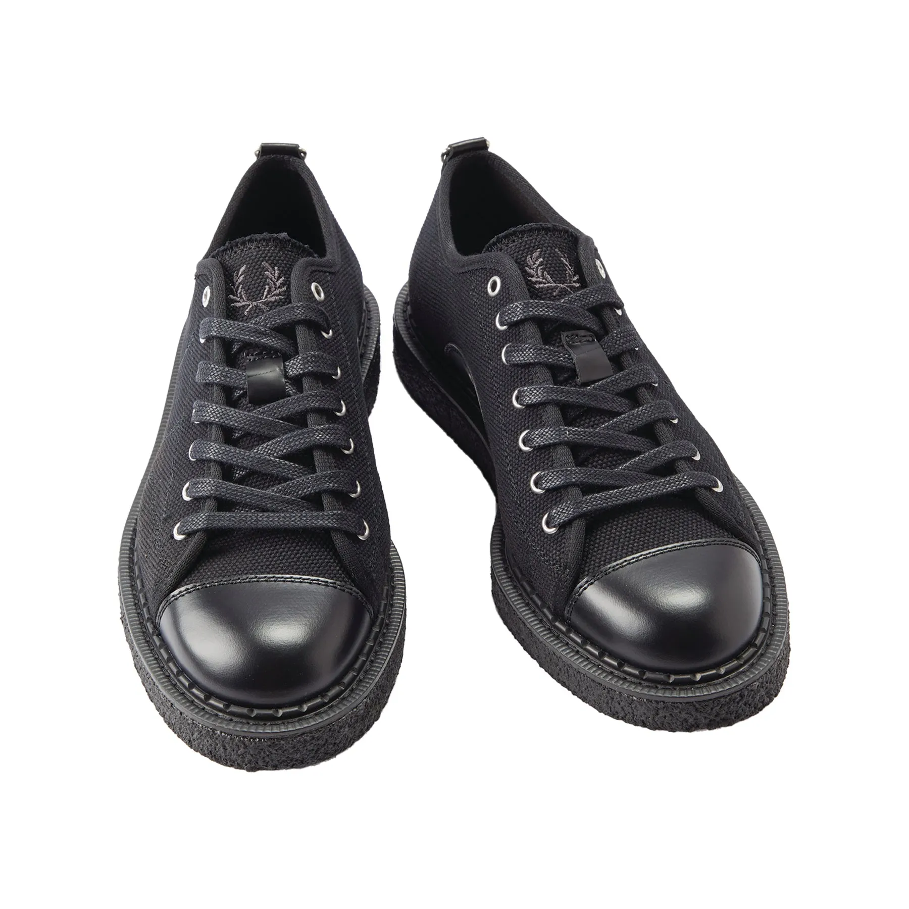 FRED PERRY X GEORGE COX MONKEY SHOE HEAVY CANVAS - BLACK