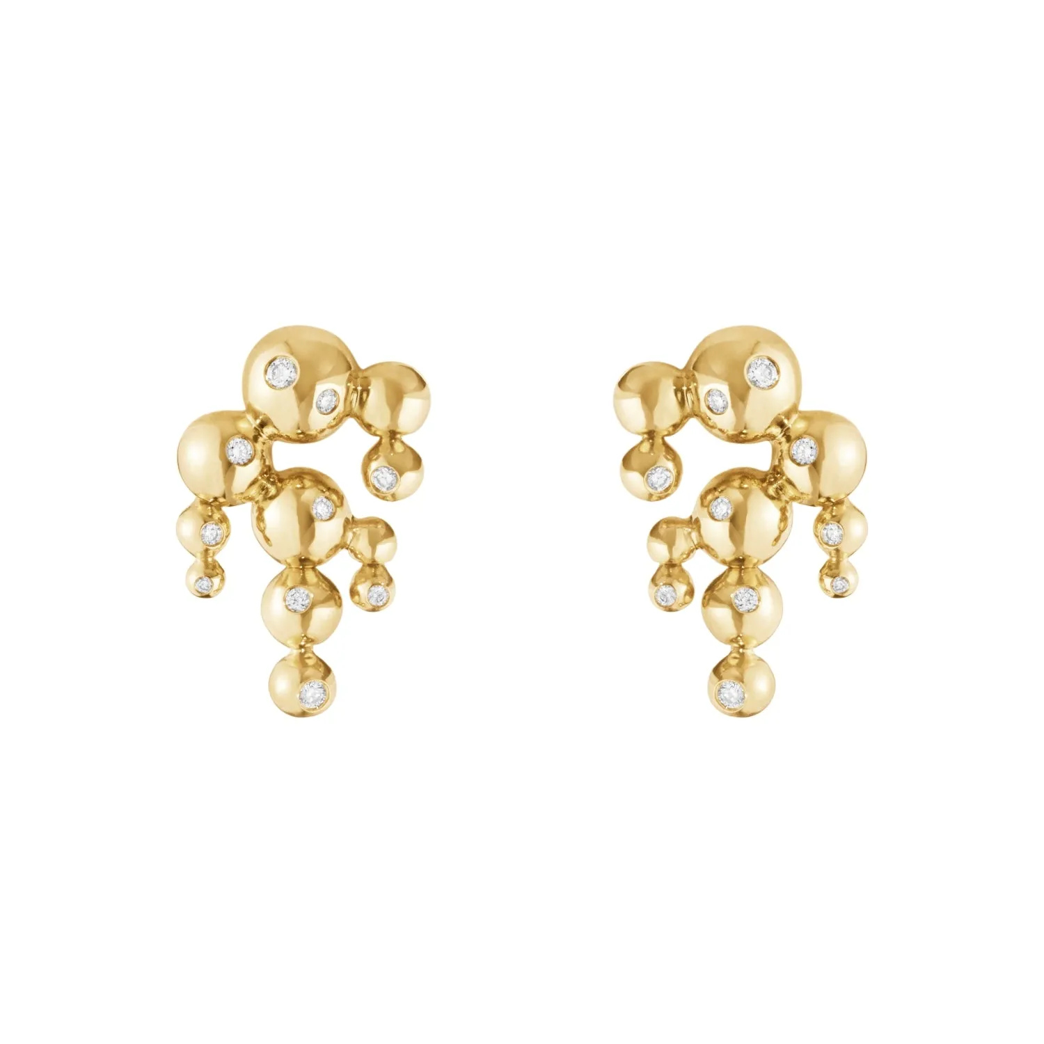 Georg Jensen Moonlight Grapes 18ct Yellow Gold Diamond Chandelier Earrings