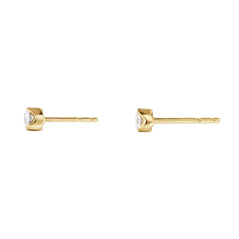 Georg Jensen Signature 18ct Yellow Gold 0.10ct Diamond Stud Earring Pair