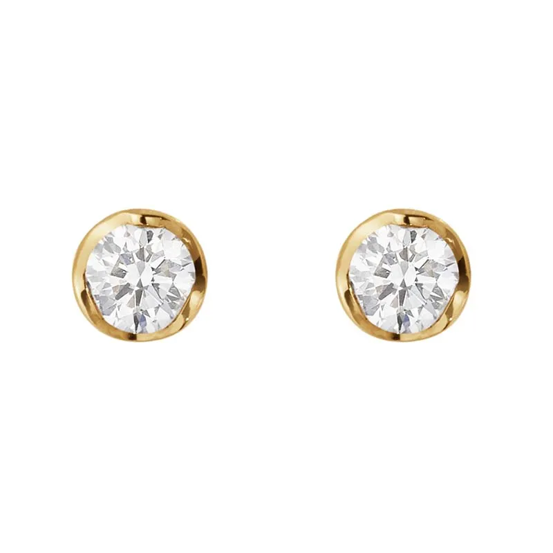 Georg Jensen Signature 18ct Yellow Gold 0.10ct Diamond Stud Earring Pair