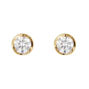 Georg Jensen Signature 18ct Yellow Gold 0.10ct Diamond Stud Earring Pair
