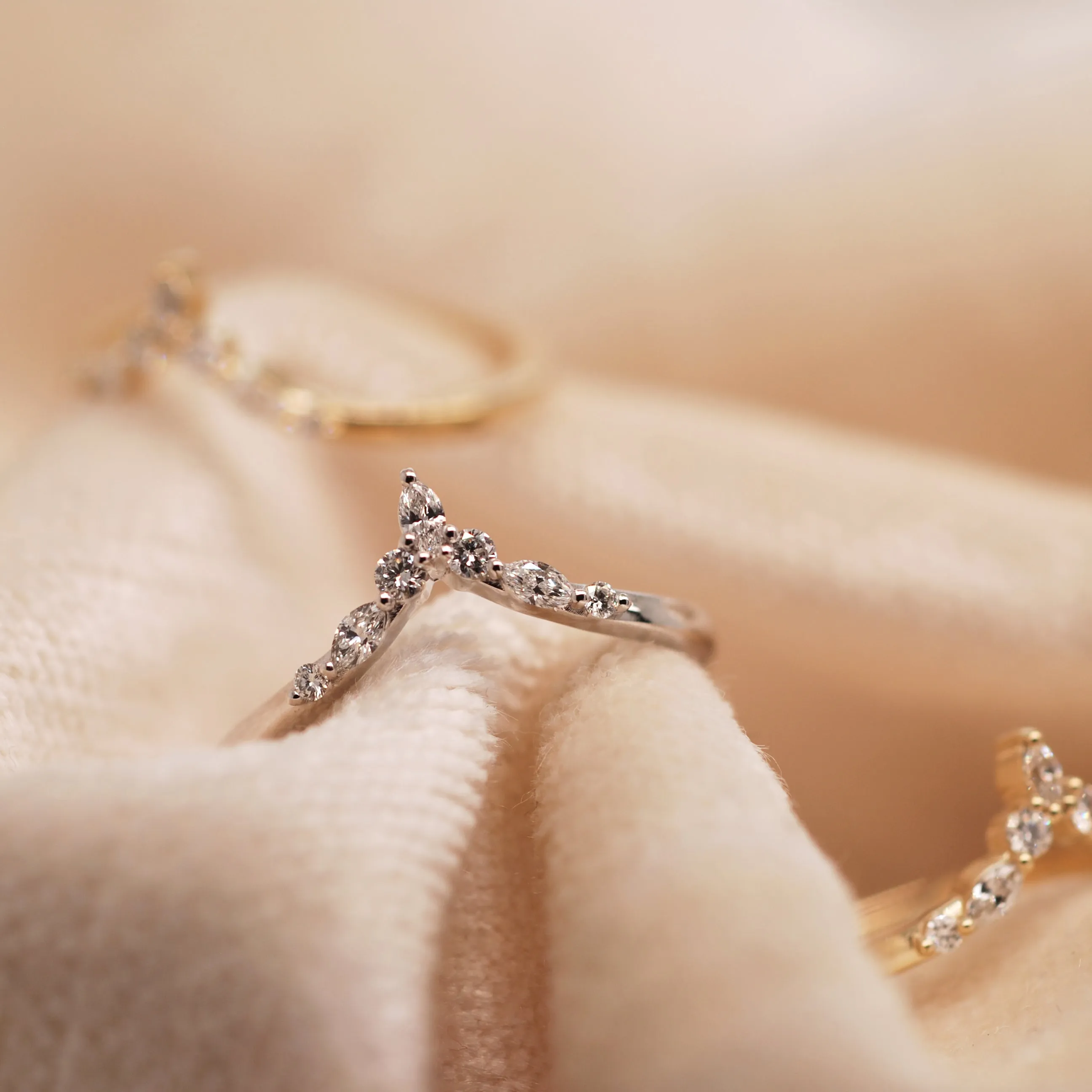 'Grace' Diamond Crown Chevron Band