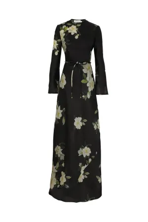 Harmony Bias Slip Dress Black Magnolia by Zimmermann