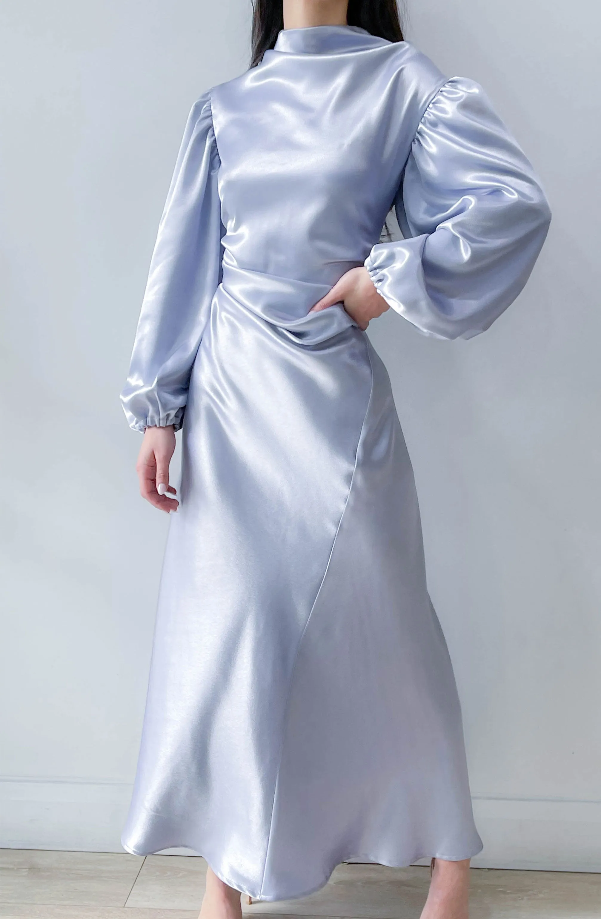 Heather Baby Blue Midi Dress by HSH