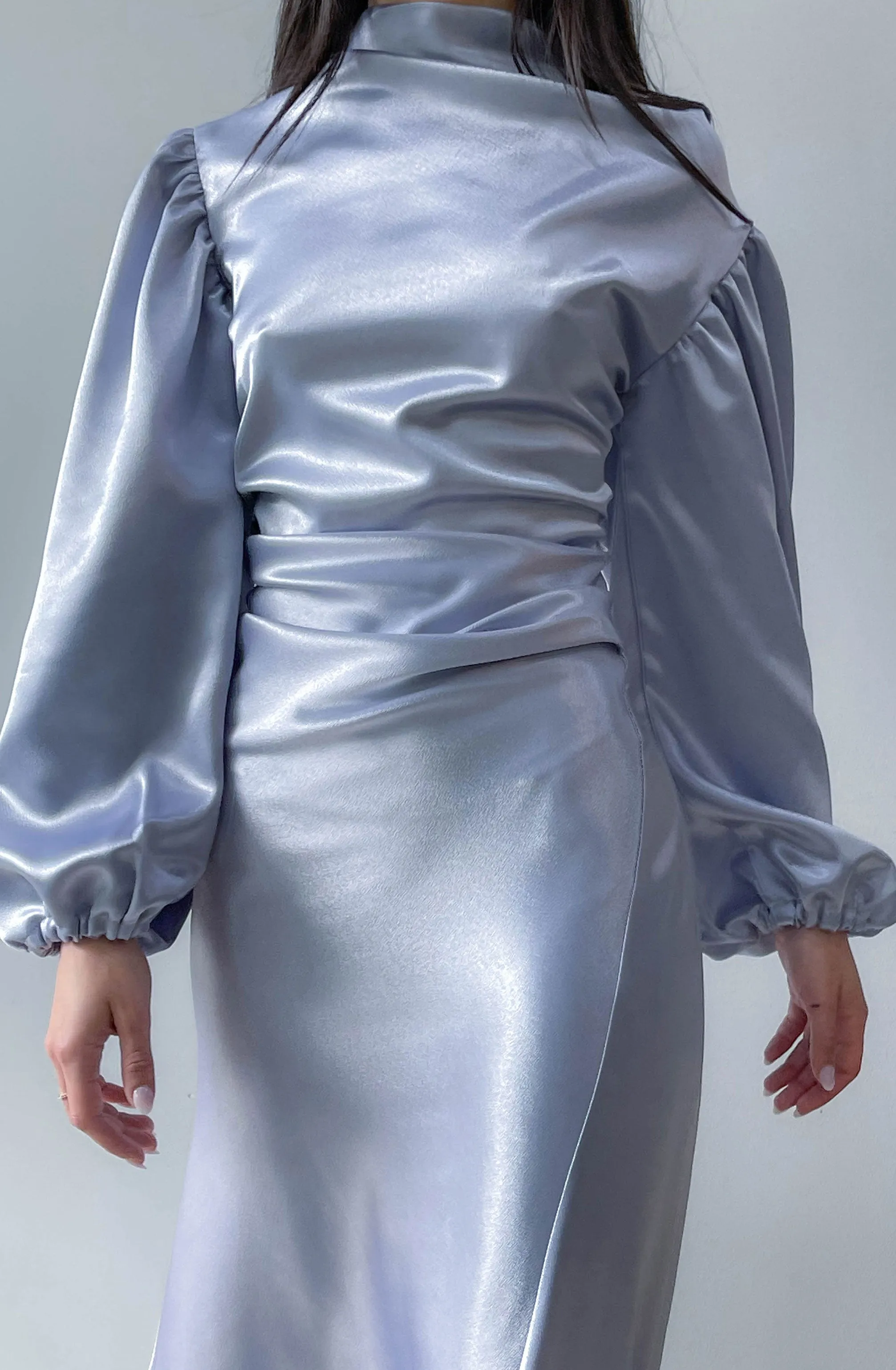 Heather Baby Blue Midi Dress by HSH