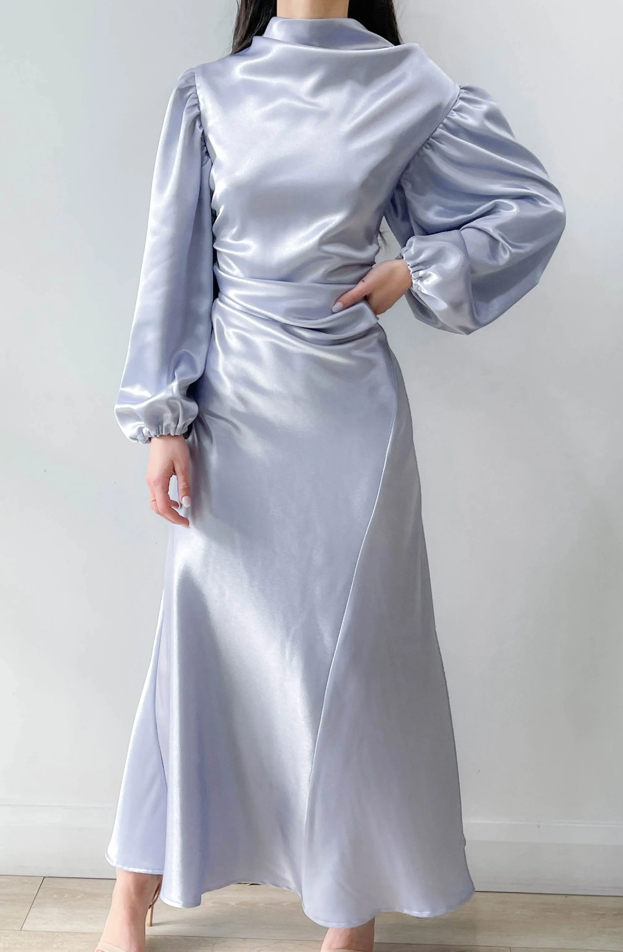 Heather Baby Blue Midi Dress by HSH