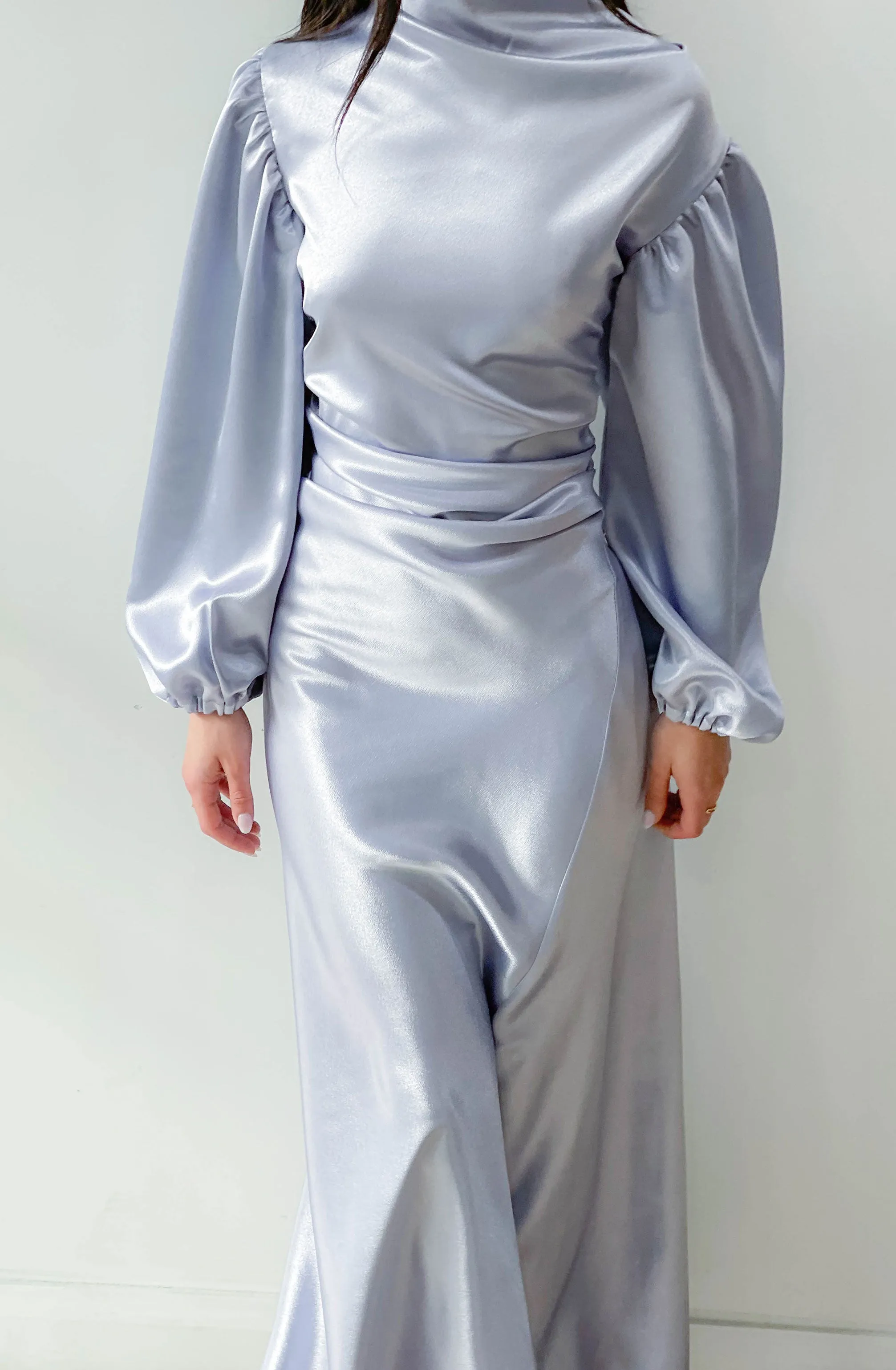 Heather Baby Blue Midi Dress by HSH