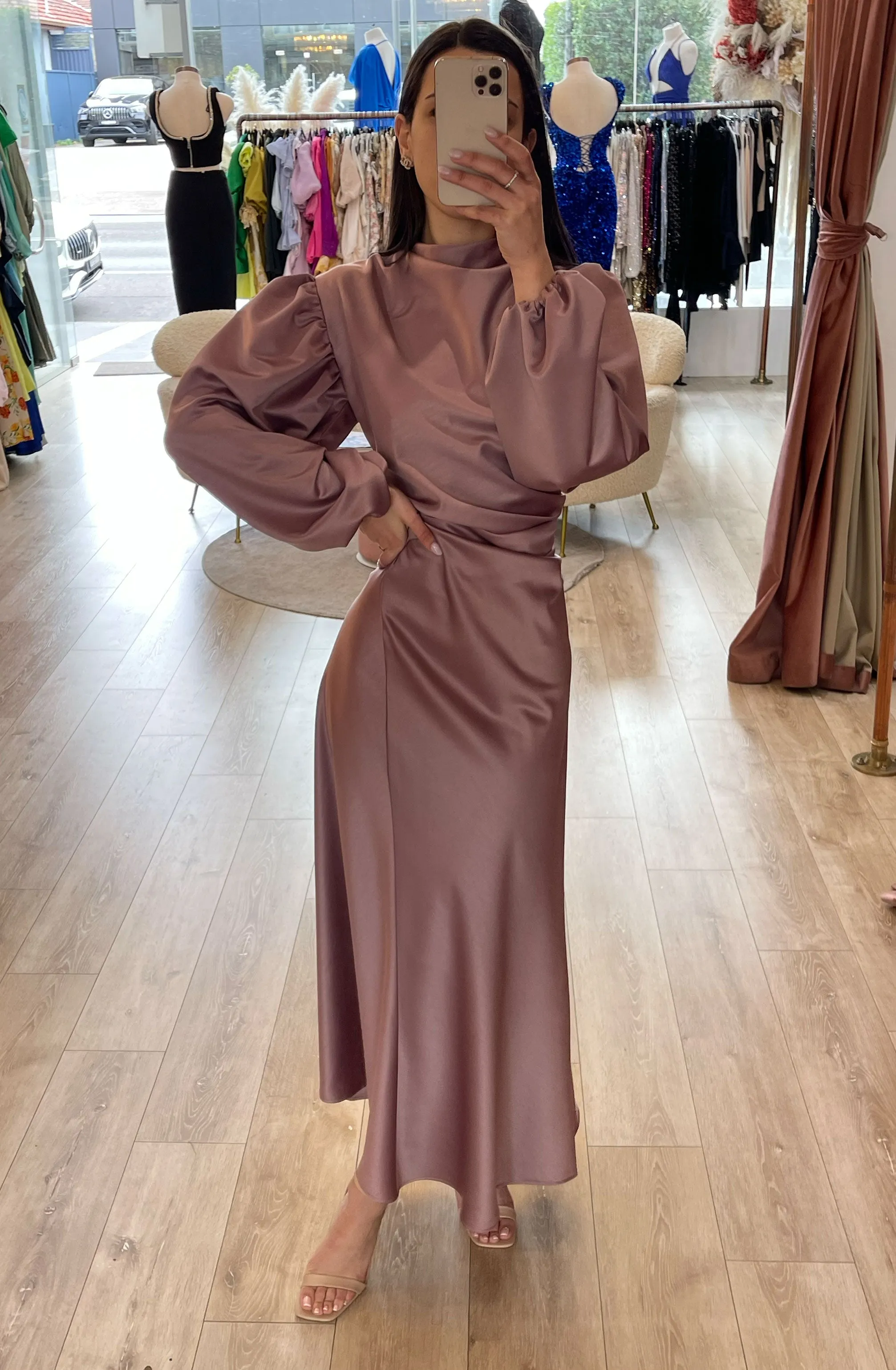 Heather Pink Midi Dress by HSH