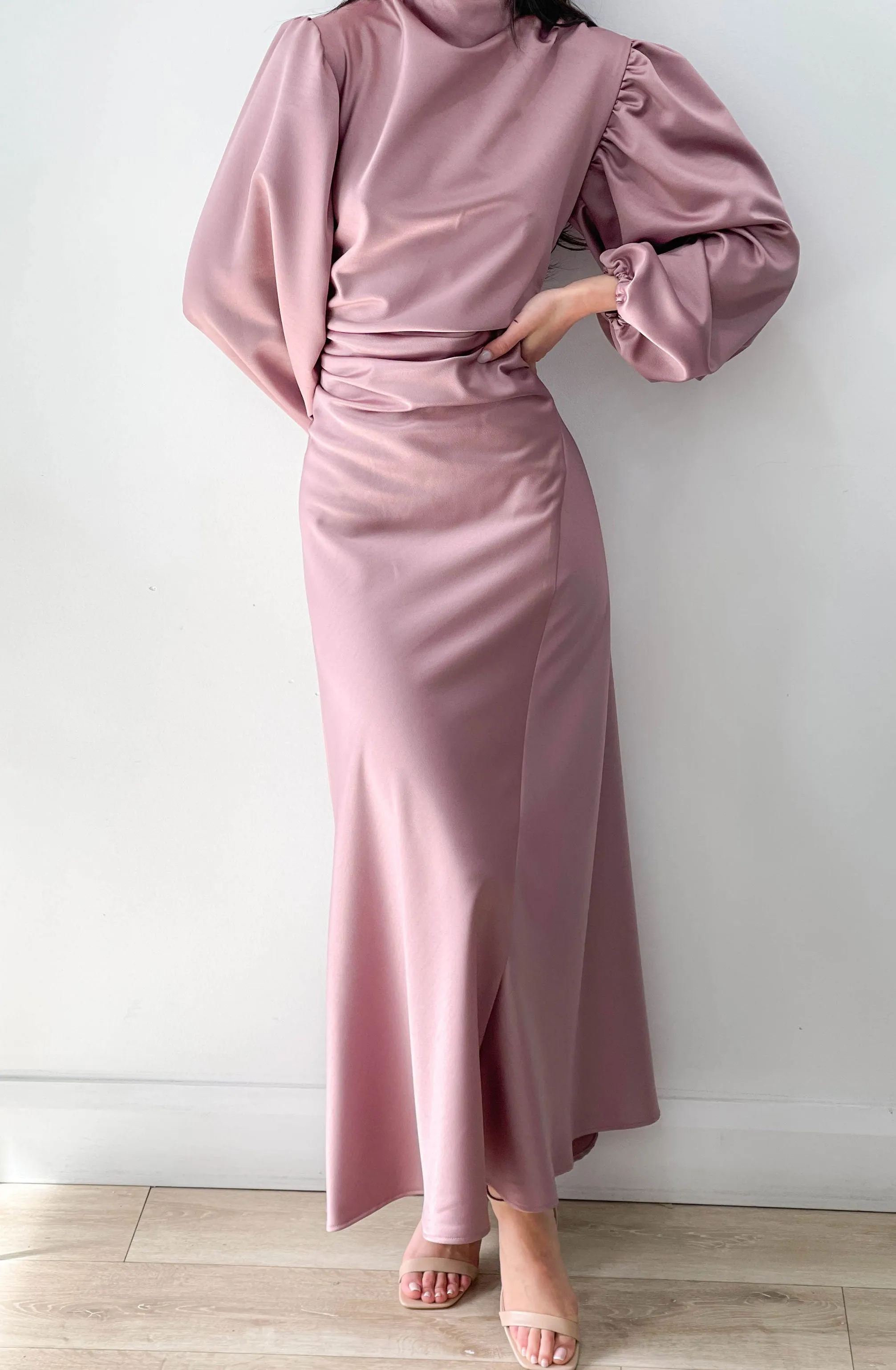 Heather Pink Midi Dress by HSH