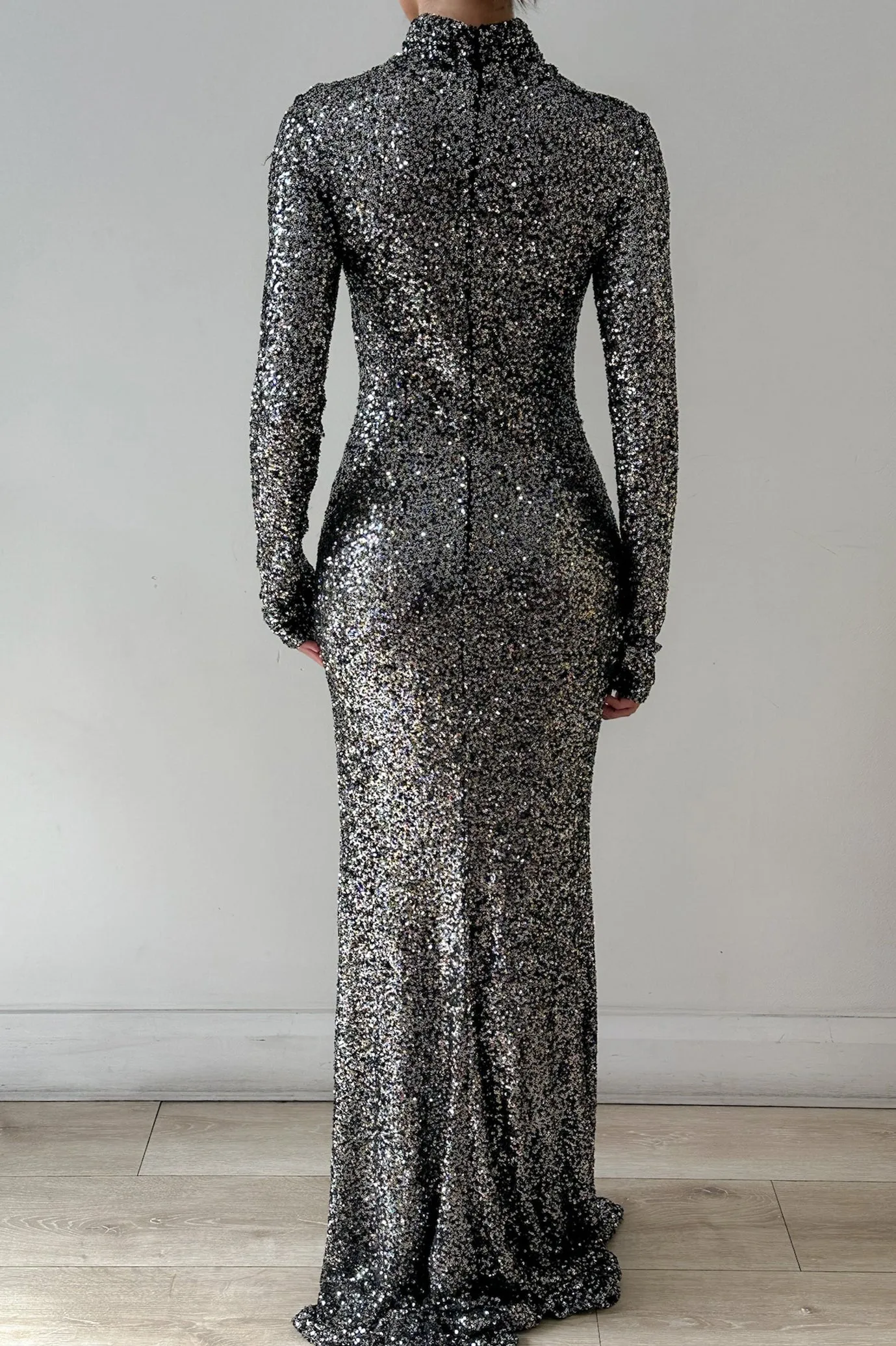 Inara Sequin Gown Gunmetal by HSH