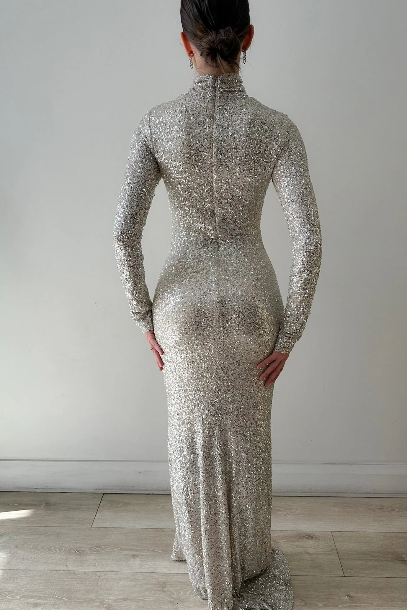 Inara Sequin Gown Silver by HSH