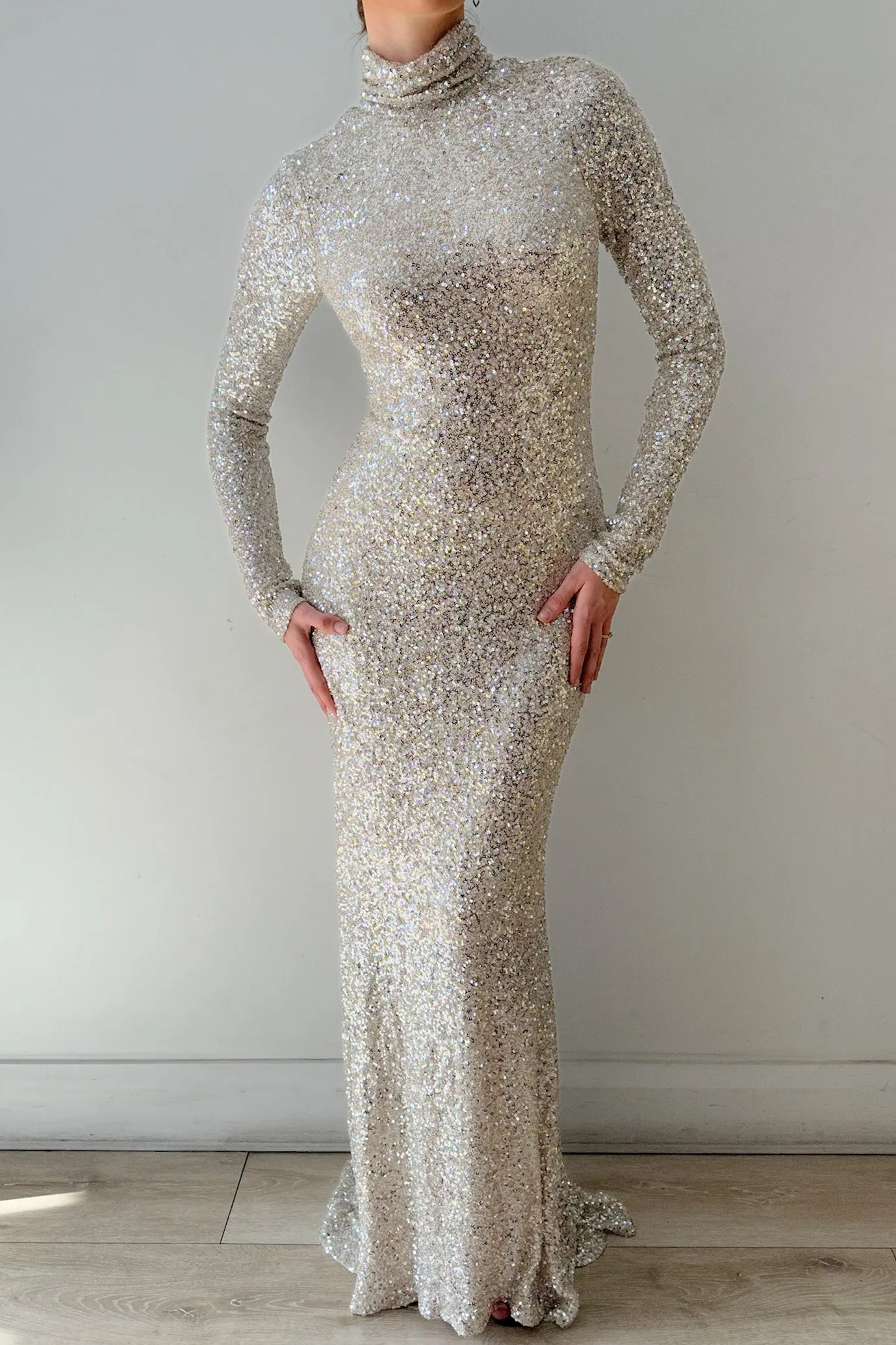 Inara Sequin Gown Silver by HSH