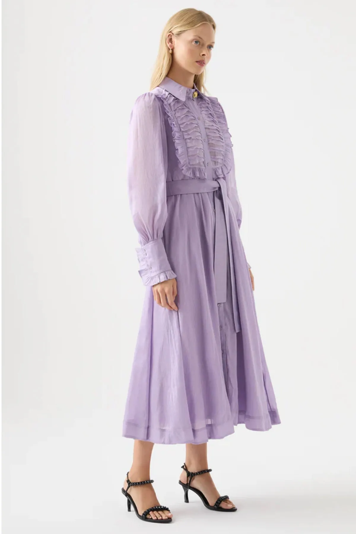 Iris Pleated Bib Midi Dress by Aje