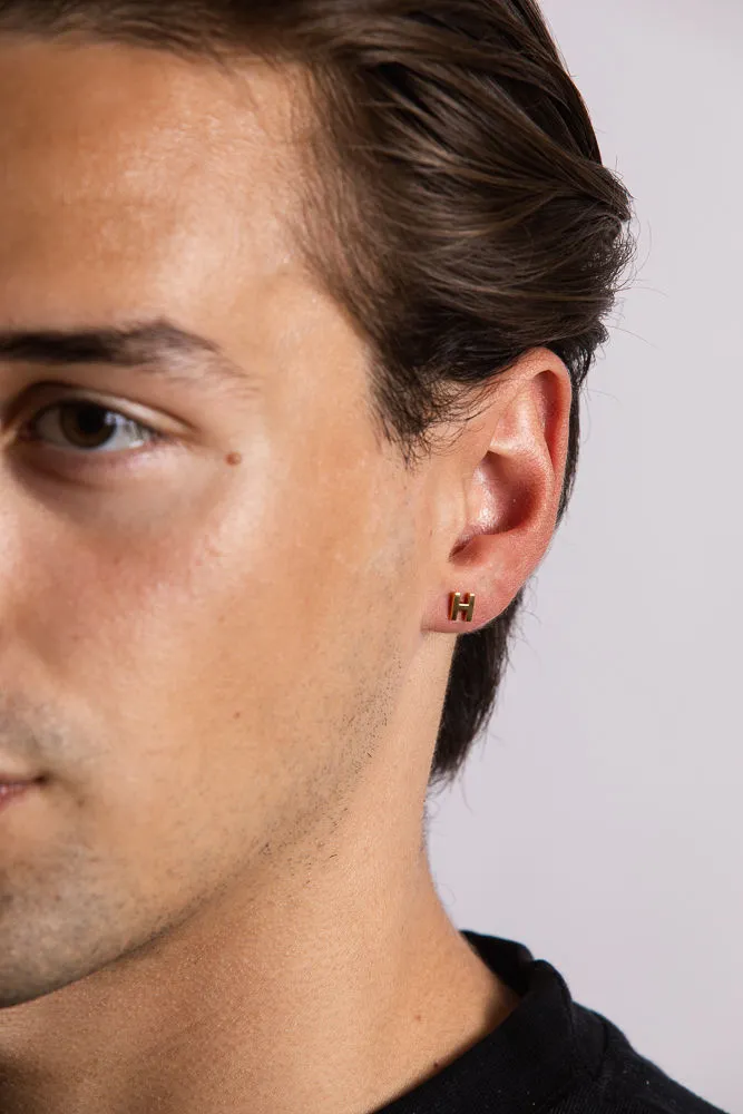 IX H 22K Gold Plated Stud