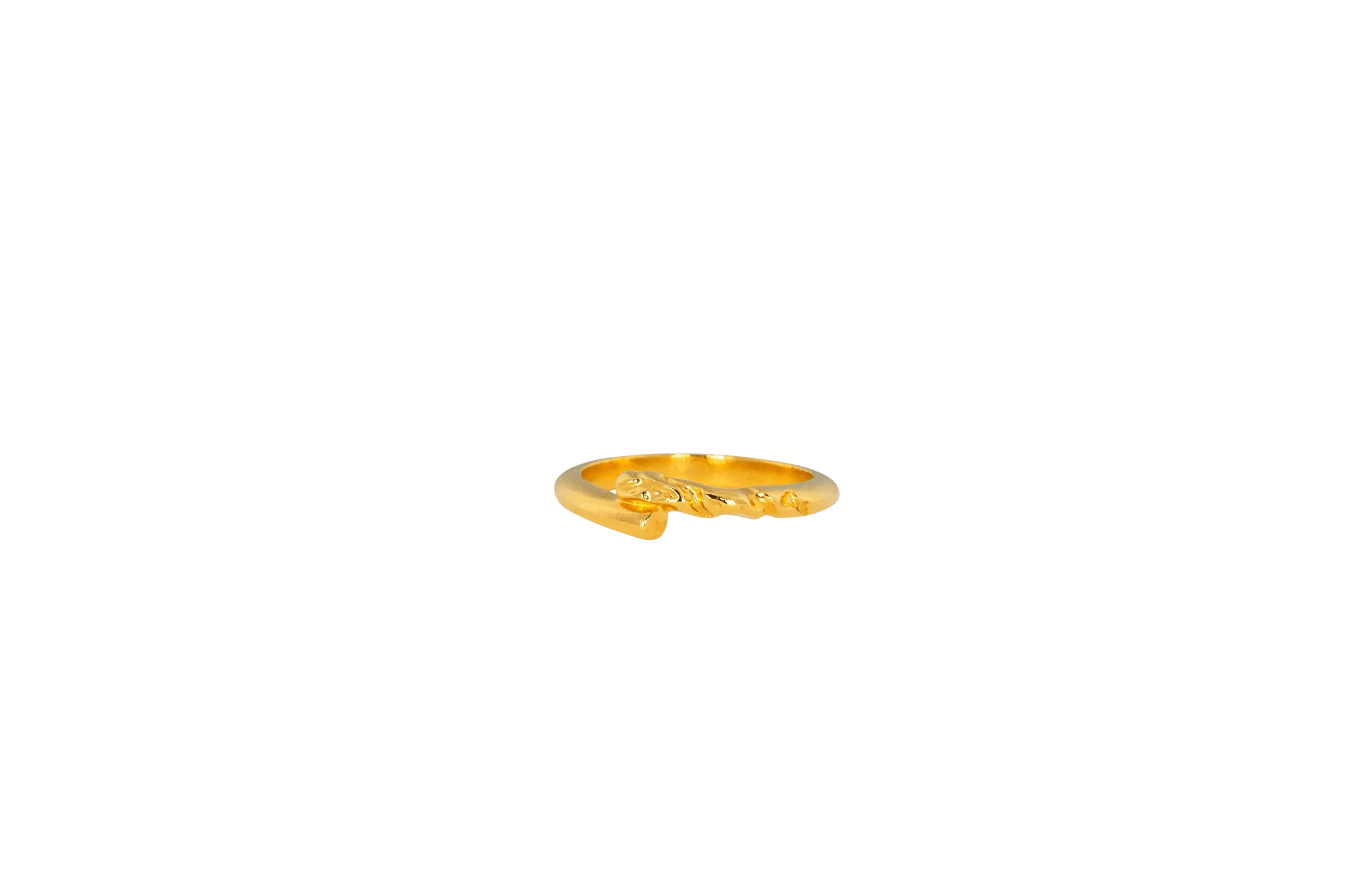 IX Rustic twist Gold Plated Ring