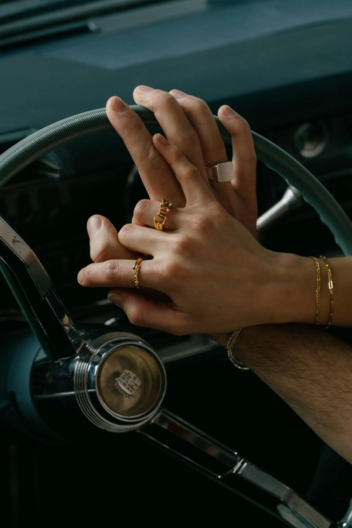 IX Rustic twist Gold Plated Ring