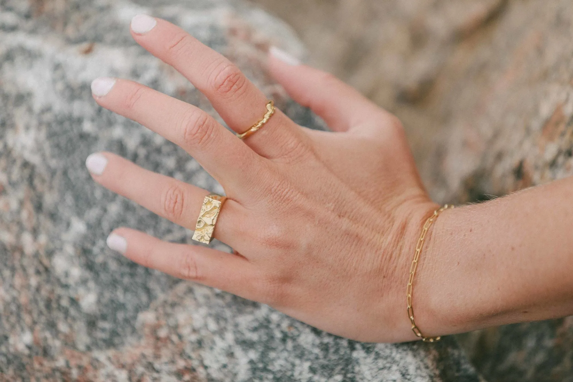 IX Rustic twist Gold Plated Ring
