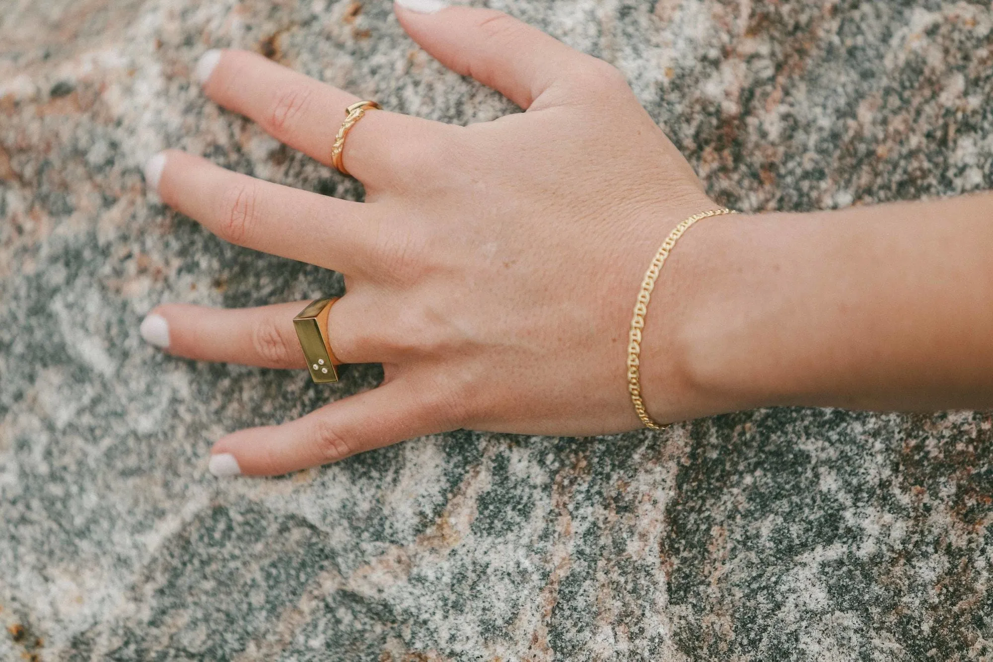 IX Rustic twist Gold Plated Ring