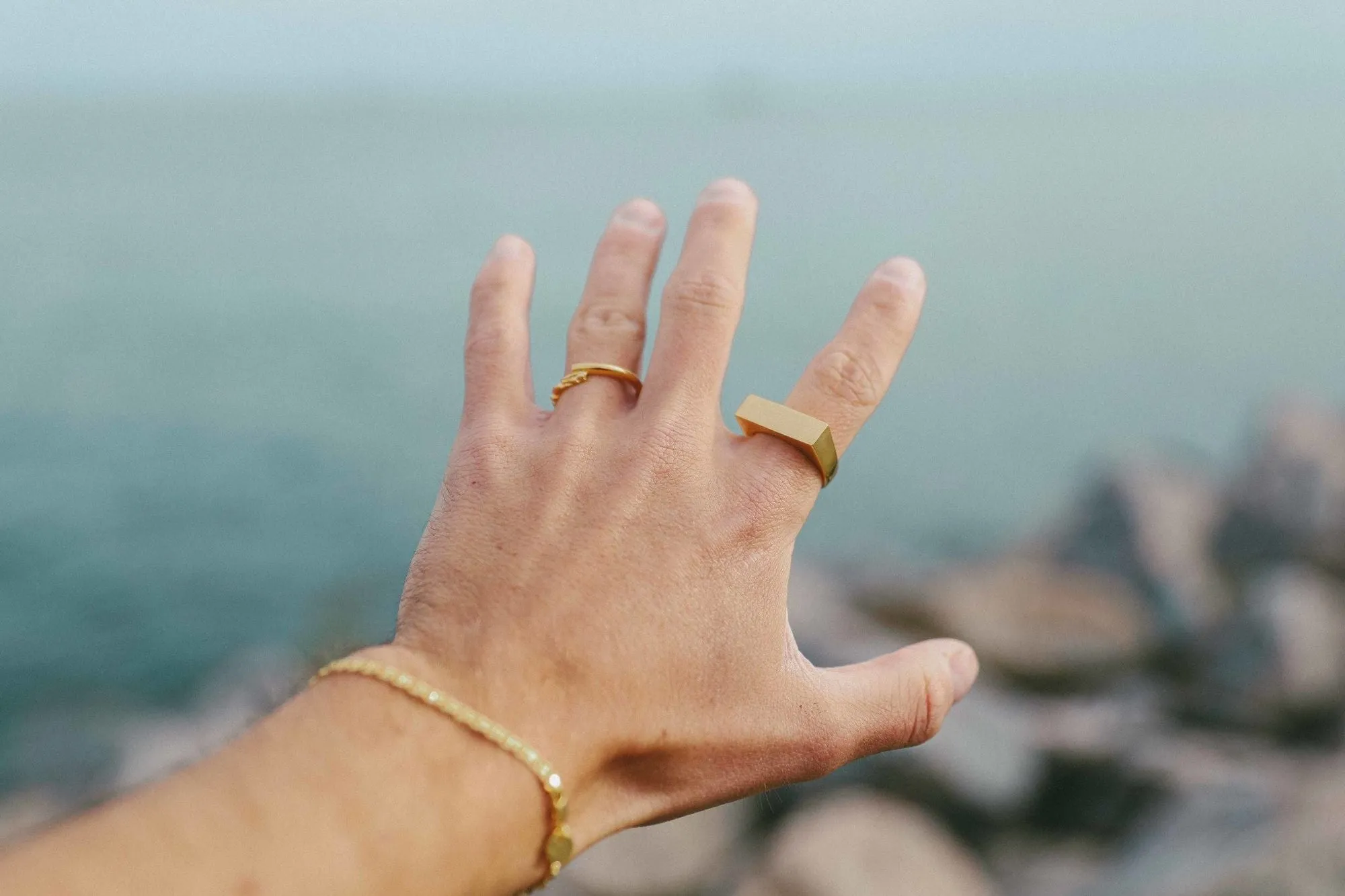 IX Rustic twist Gold Plated Ring