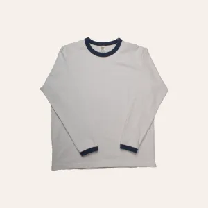 Jackman Dotsume LS T-Shirt Rosin White, Blue