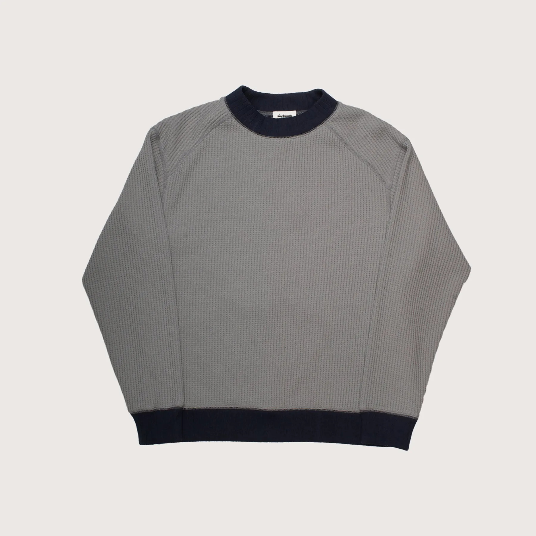 Jackman Waffle Mid-Neck Gray, Navy