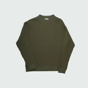 Jackman Waffle Mid-Neck Olive