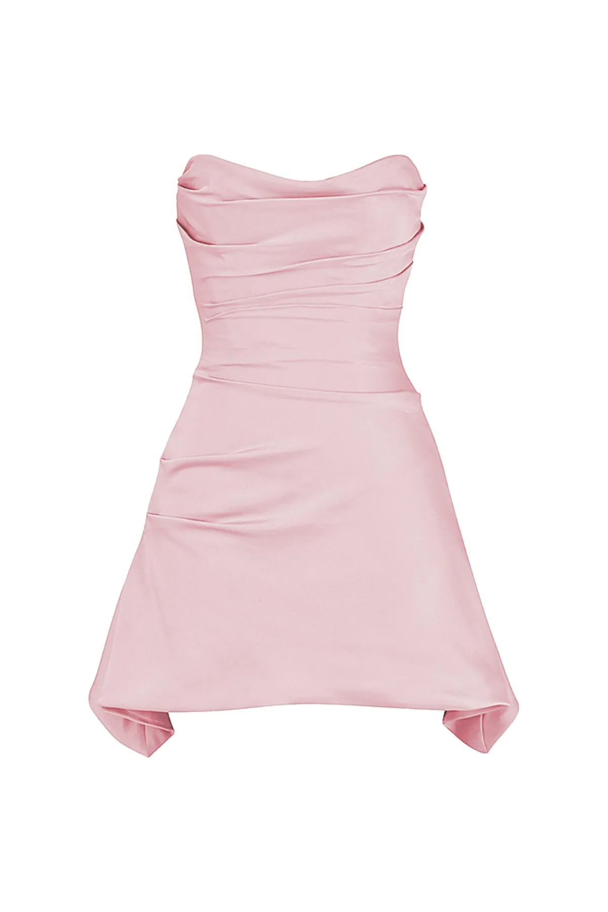 Jasmine Rose Pink Draped Strapless Corset Dress by House of CB
