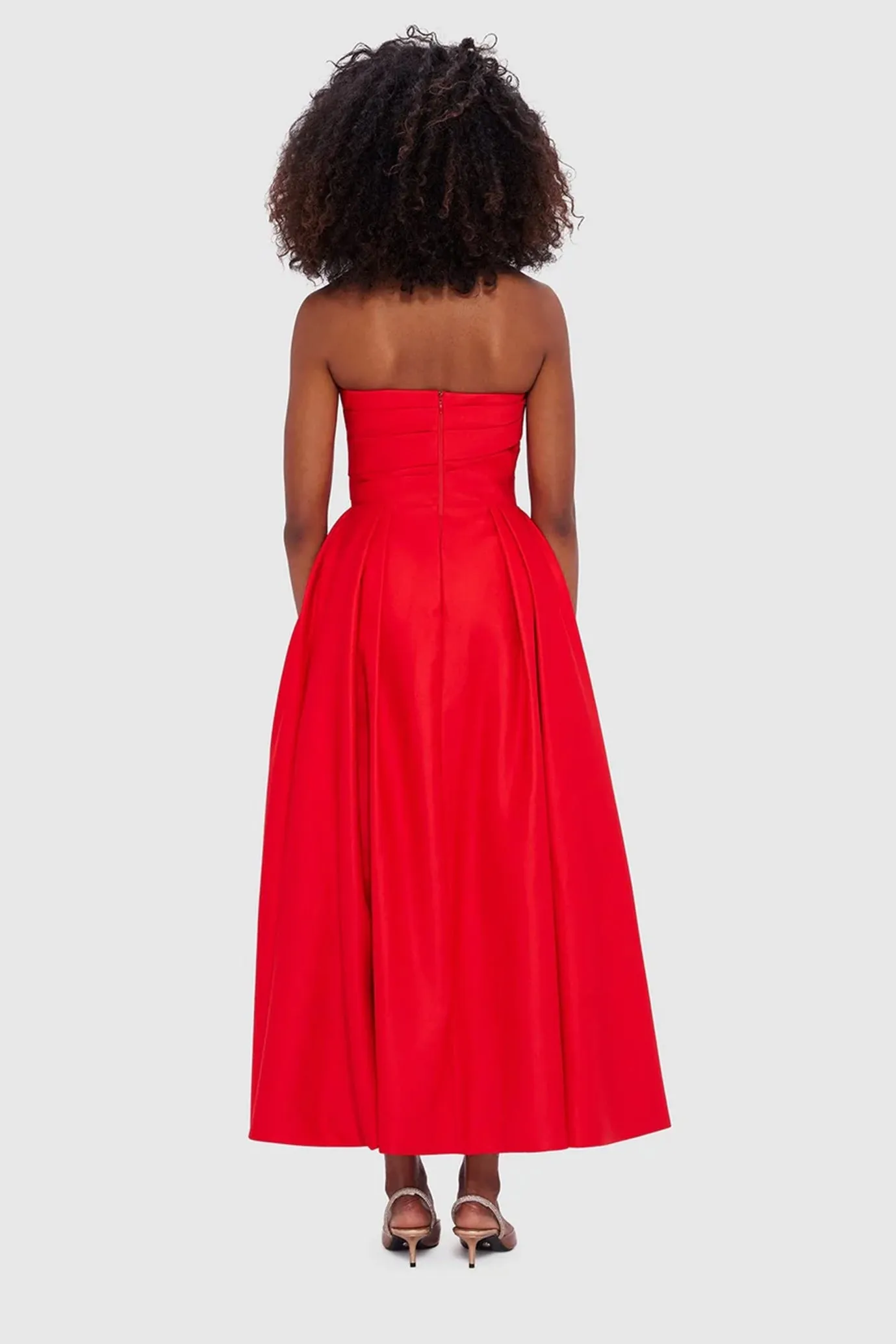 Jessica Bustier Gown Red by Leo Lin