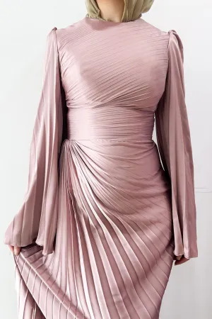 Layla Pleated Gown Baby Pink by HSH