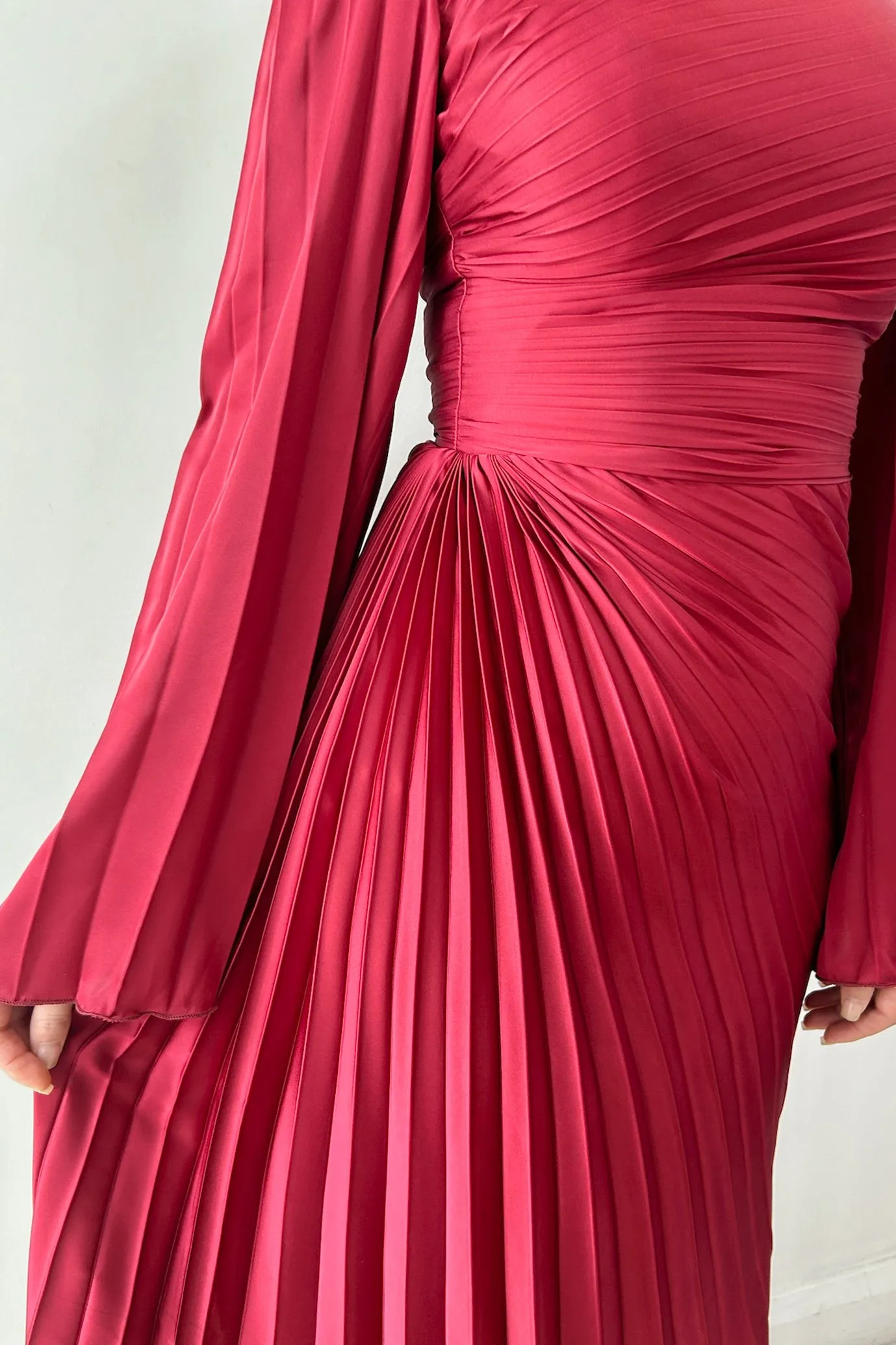 Layla Pleated Gown Cherry Red by HSH