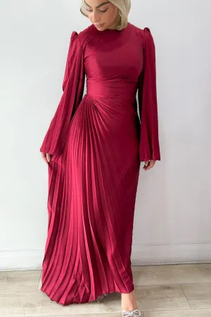 Layla Pleated Gown Cherry Red by HSH