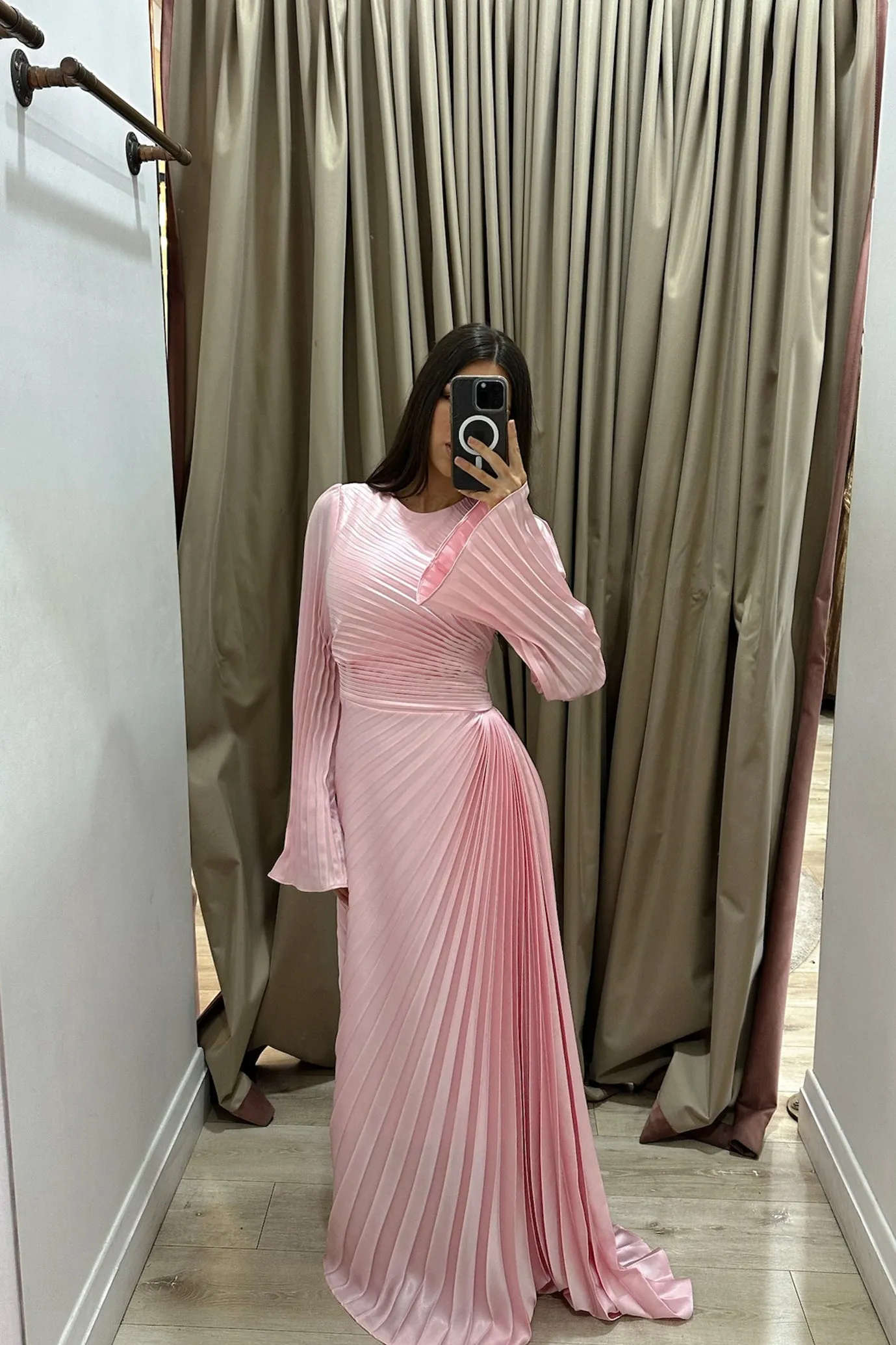 Layla Shimmer Gown Candy Pink by HSH