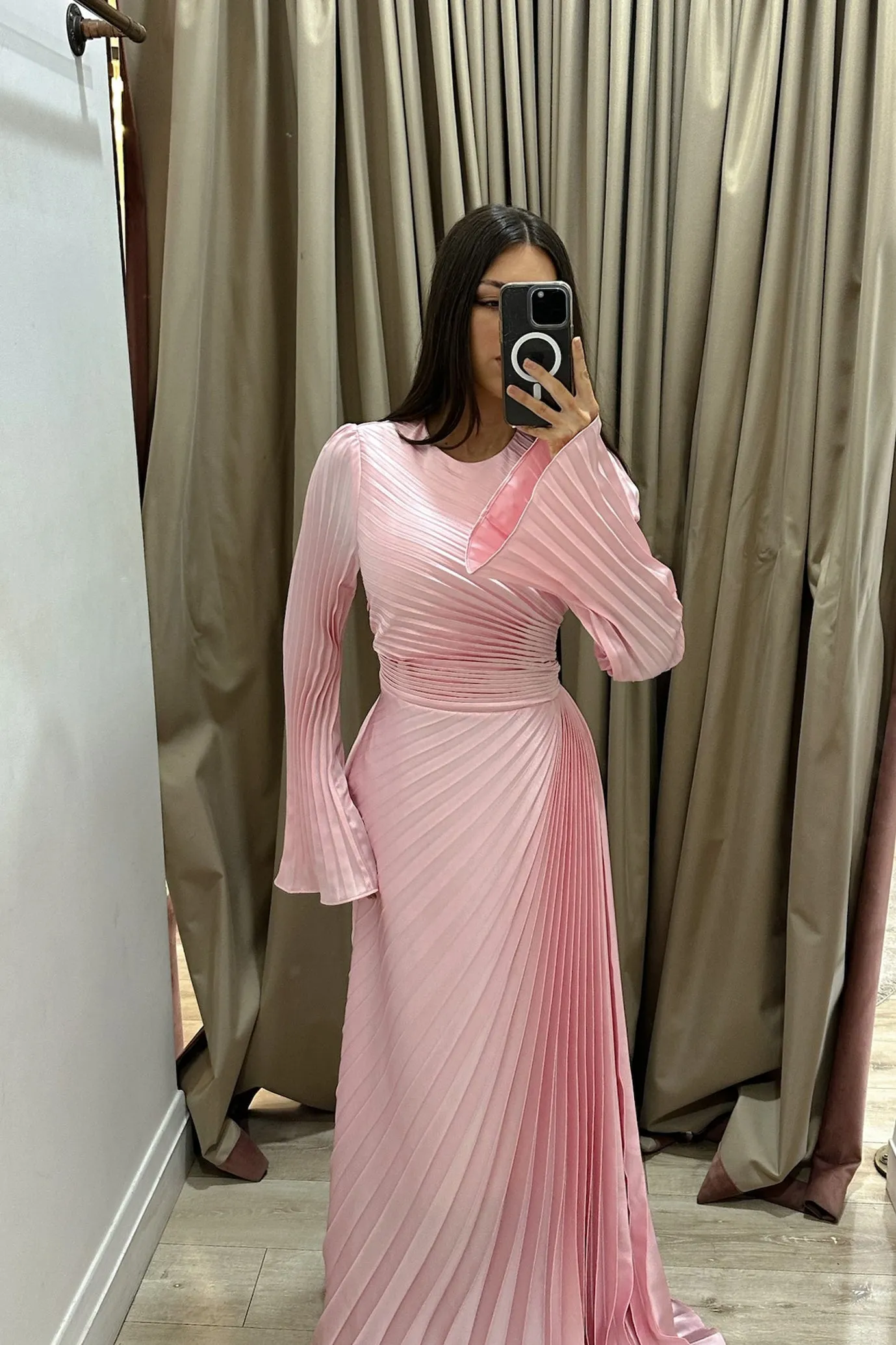 Layla Shimmer Gown Candy Pink by HSH