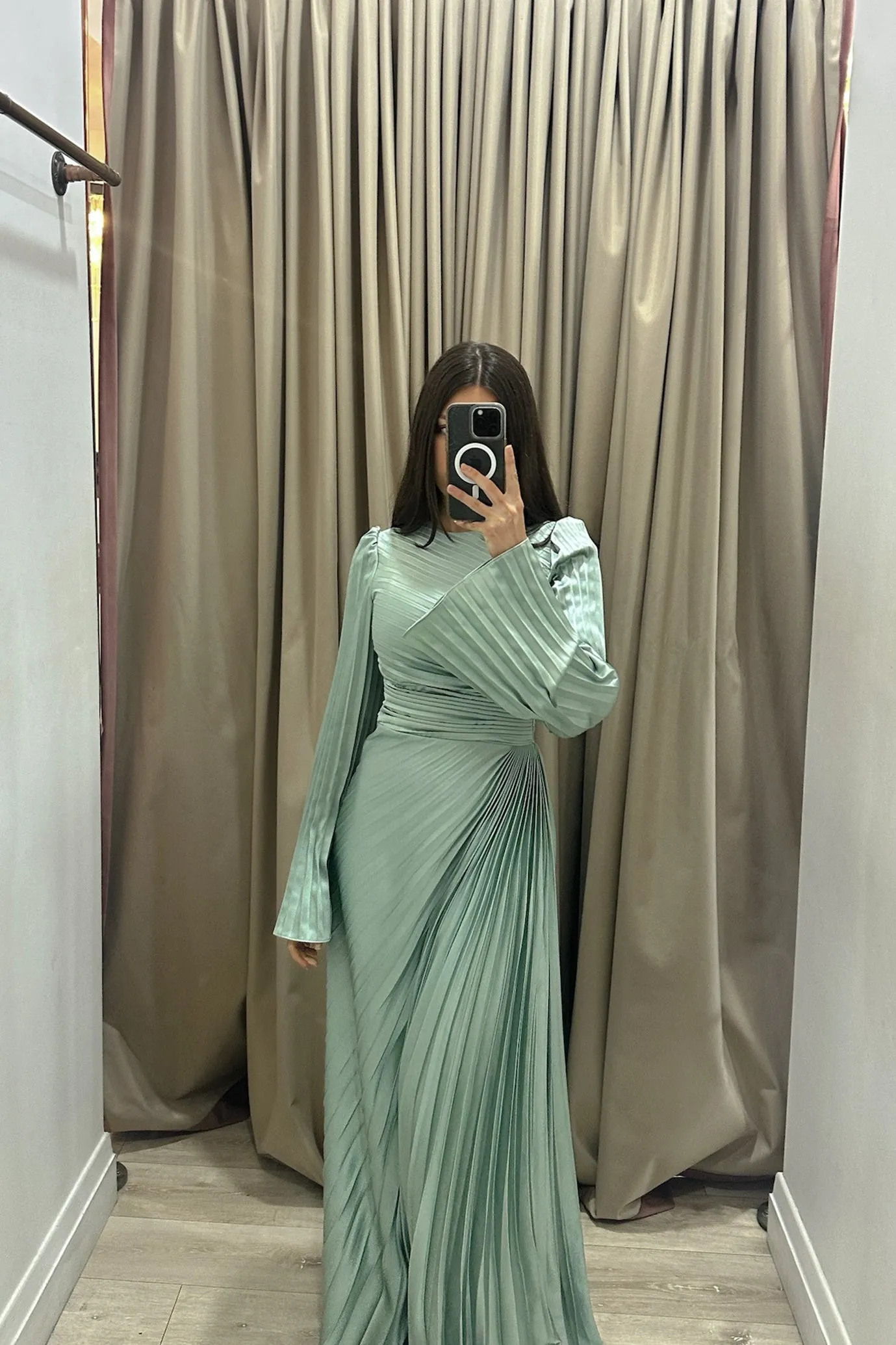 Layla Shimmer Gown Misty Green by HSH