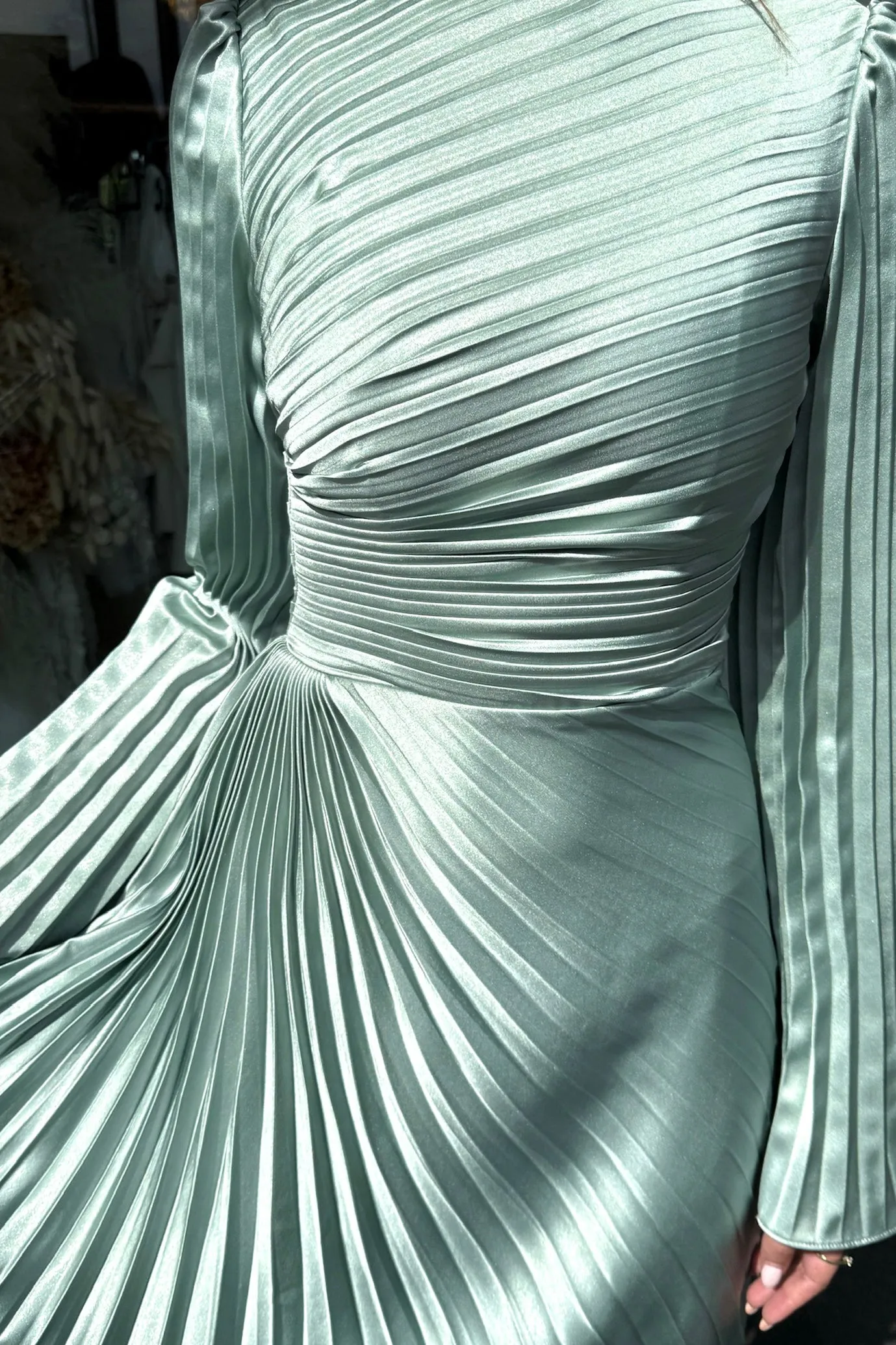 Layla Shimmer Gown Misty Green by HSH
