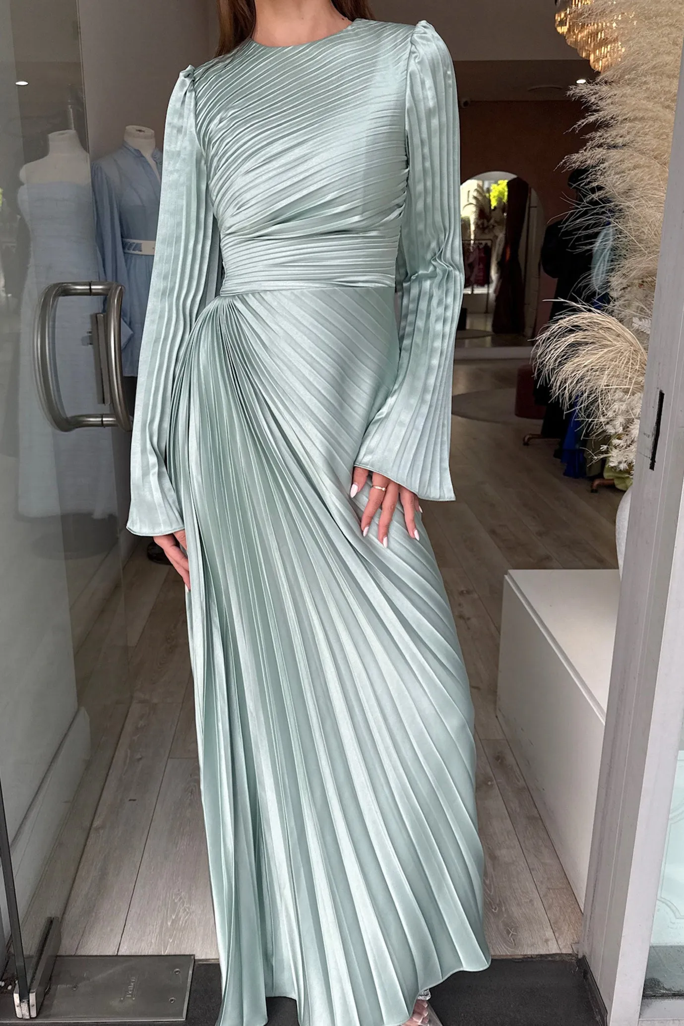 Layla Shimmer Gown Misty Green by HSH