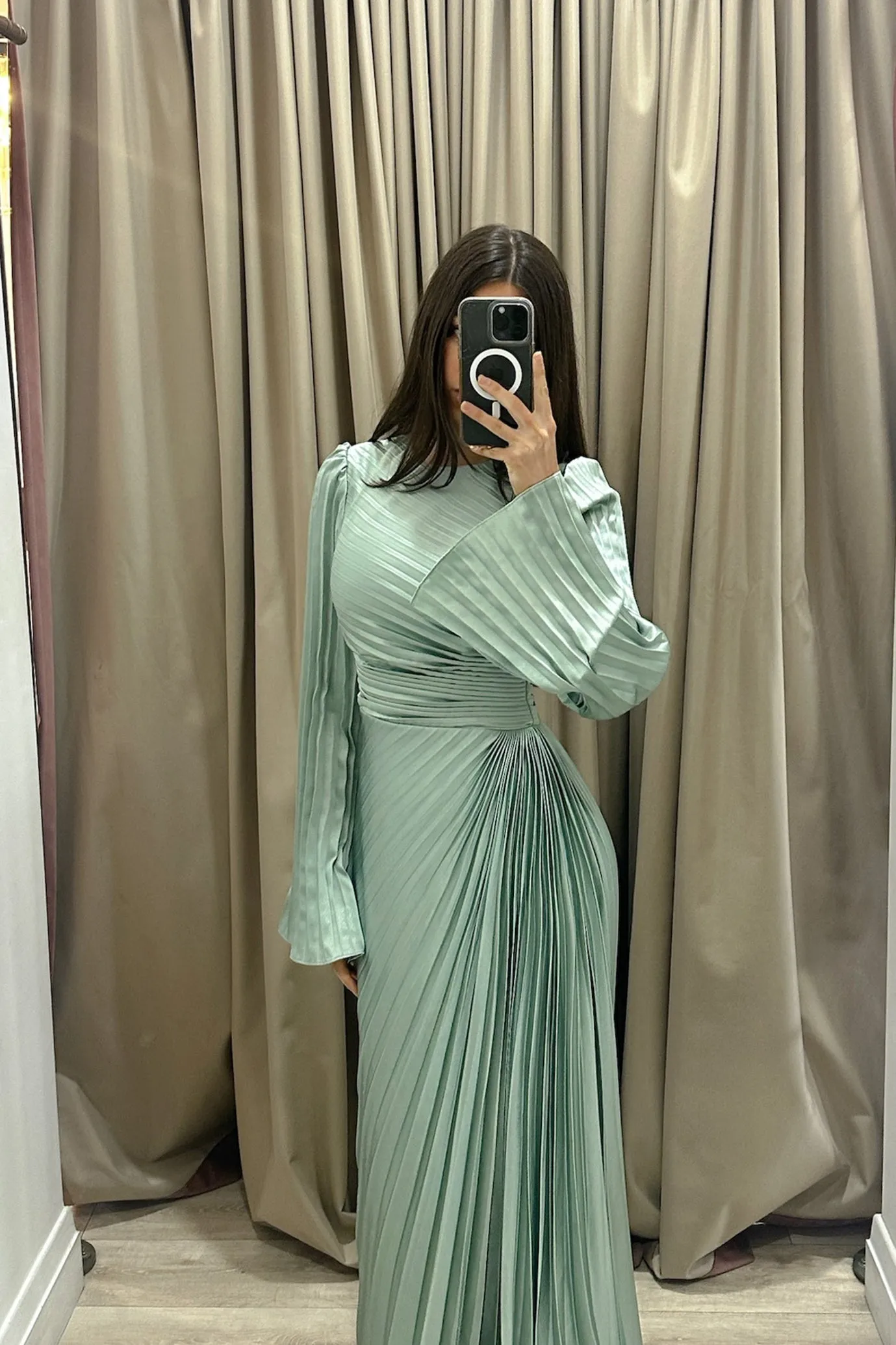 Layla Shimmer Gown Misty Green by HSH